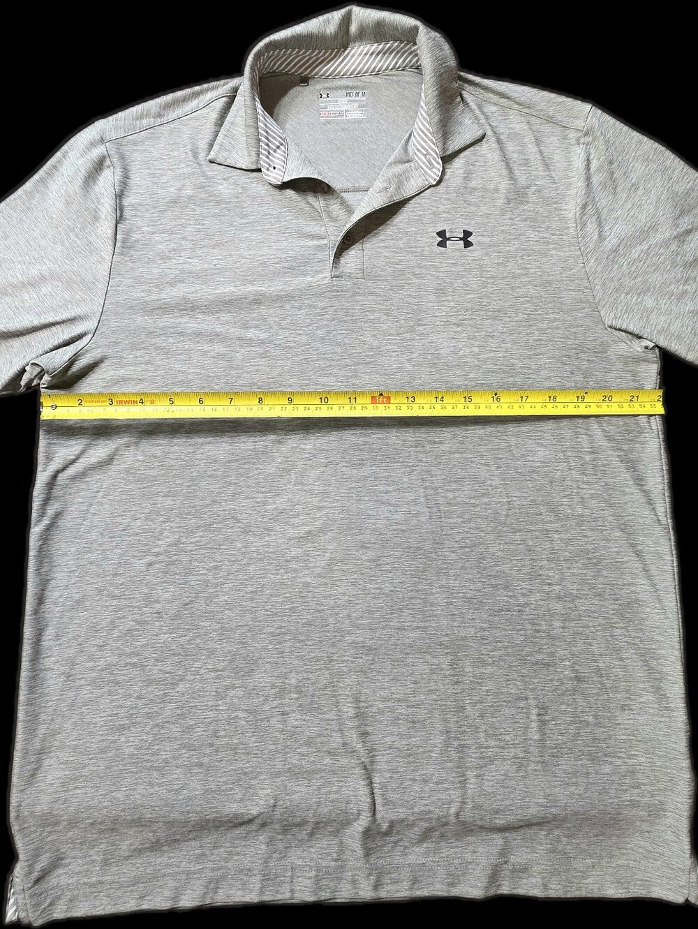 UnderArmour HeatGear Loose Fit Short Sleeve Polo Shirt Medium Heathered Gray